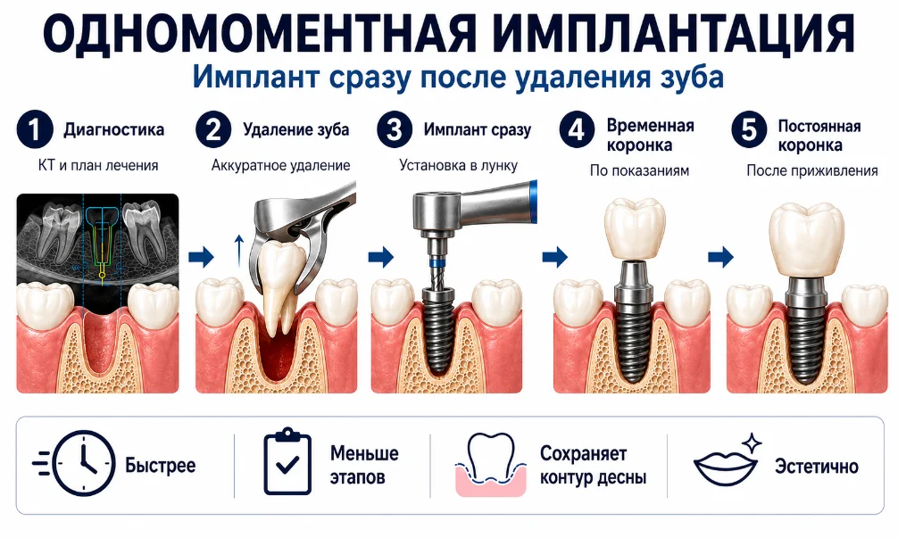 Одномоментная имплантация — стоматология NuAnce